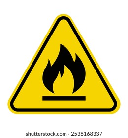 Signo De Símbolo De Área Inflamable, Ilustración vectorial, Aislado En La Etiqueta De Fondo Blanco. EPS10