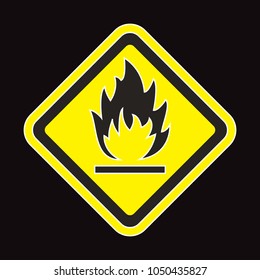 flammable attention vector sign sticker