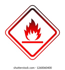 flammable attention vector sign sticker isolated