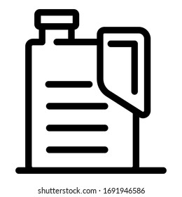 Icono de cartucho inflamable. Icono de vector del cartucho inflamable de esquema para el diseño web aislado en fondo blanco
