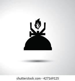 Flammable fire fsign flat icon illustration