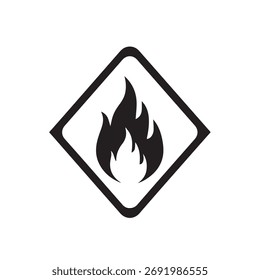 Diamant-Warnsymbol für entzündliche oder Brandgefahr