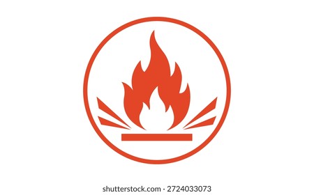 Símbolo de peligro de incendio inflamable silueta de Vector Libre de regalías gráfico	
