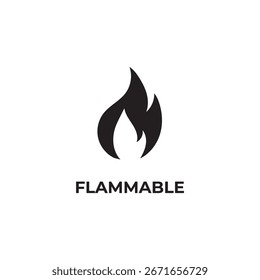 Icono de advertencia de peligro de incendio inflamable
