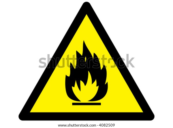 Flammable Fire Hazard Warning Symbol On Stock Vector (Royalty Free) 4082509