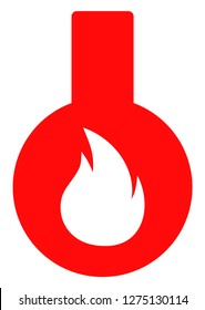 Flammable flask vector icon symbol. Flat pictogram is isolated on a white background. Flammable flask pictogram designed with simple style.