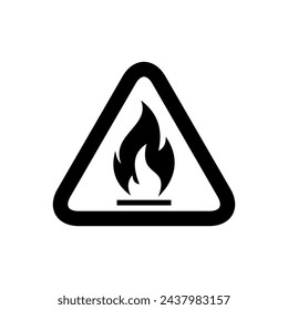 Flammable flat vector icon. Hazard warning sign