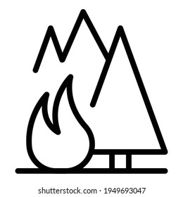 Flammable forest icon. Outline flammable forest vector icon for web design isolated on white background