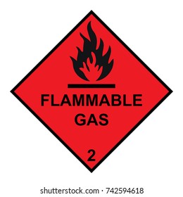 Flammable Gas Diamond With Flames Symbol Vector ESP10
