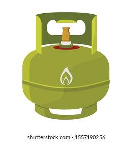 Flammable Gas Lpg Tank Vector Flat Illustration