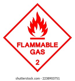 Signo de símbolo de gas inflamable ,Ilustración vectorial, aislamiento en la etiqueta de fondo blanco .EPS10 