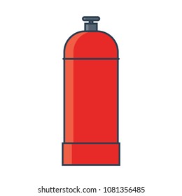 Flammable gas tank icon. Propane, butane, methane gas tank. Flat line vector illustration