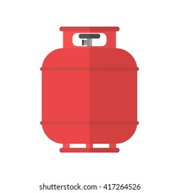 Flammable gas tank icon. Propane, butane, methane gas tank. Flat vector illustration