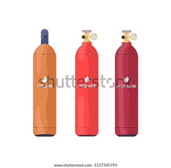 Flammable Gas Tanks Flat Vector Illustrations Stock Vector (royalty 