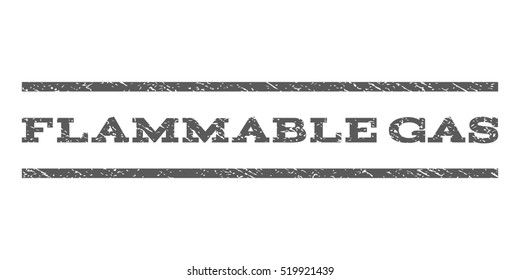 Flammable Gas watermark stamp. Text caption between horizontal parallel lines with grunge design style. Rubber seal stamp with scratched texture. Vector grey color ink imprint on a white background.