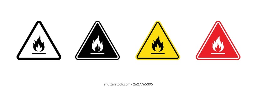 Flammable hazard icon vector illustration. Safety first fire, danger sign