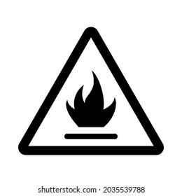 Entzündbares Symbol. Black Stencil Design. Vektorgrafik.