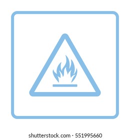 Flammable icon. Blue frame design. Vector illustration.