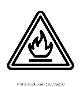 Flammable Icon. Bold outline design with editable stroke width. Vector Illustration.