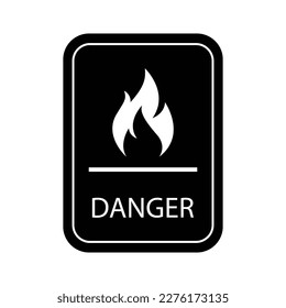 Flammable icon design. Fire flame symbol. Bonfire silhouette, isolated on white background. vector illustration