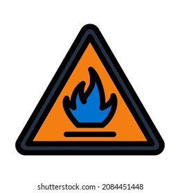 Flammable Icon. Editable Bold Outline With Color Fill Design. Vector Illustration.