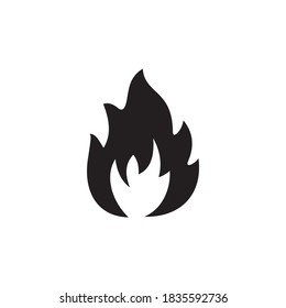 Icono inflamable aislado en fondo blanco