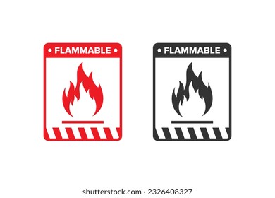 Flammable icon sign vector design, warning icon for explosive or flammable materials