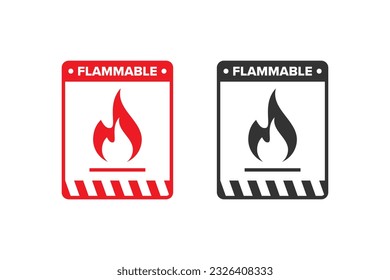 Flammable icon sign vector design, warning icon for explosive or flammable materials