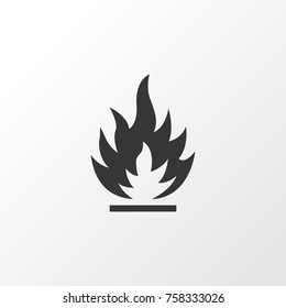 Flammable Icon Symbol. Premium Quality Isolated Fire Element In Trendy Style.