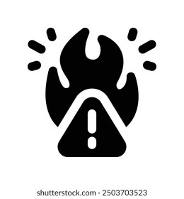 flammable icon. vector glyph icon for your website, mobile, presentation, and logo design.