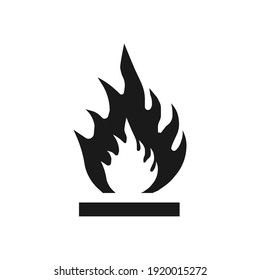 Flammable icon and vector graphics, vector illustration isolated on a blank background that can be edited and replaced with color. Perfect for labels on boxes.