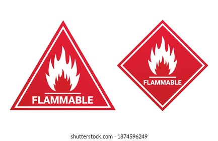 Flammable label. Fire, hazard warning sign. Illustration vector