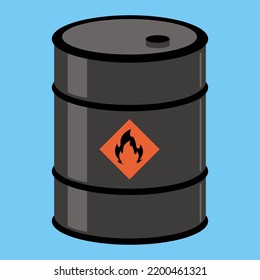 flammable liquid in a barrel