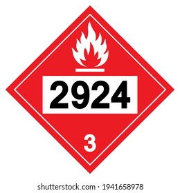 Flammable Liquid Corrosive UN2924 Symbol Sign, Vector Illustration, Isolate On White Background, Label .EPS10