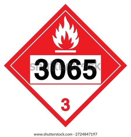 Flammable Liquid NOS UN3065 Symbol Sign, Vector Illustration, Isolate On White Background, Label .EPS10