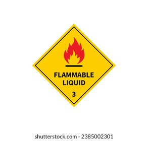 Flammable liquid sign on white background. Vector illustration.