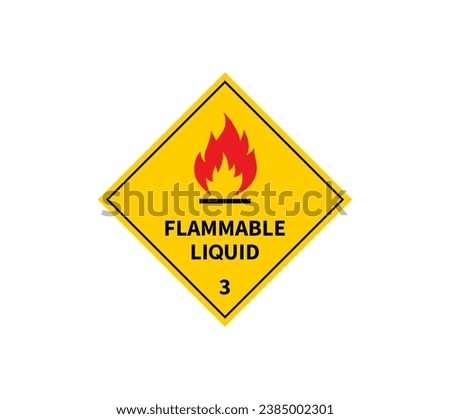 Flammable liquid sign on white background. Vector illustration.