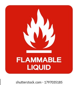 Signo de símbolo líquido inflamable, Ilustración vectorial, Aislado en la etiqueta de fondo blanco. EPS10 