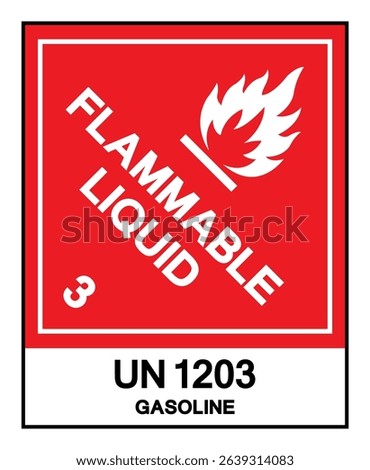 Flammable Liquid UN 1203 Gasoline Symbol Sign ,Vector Illustration, Isolate On White Background Label.EPS10