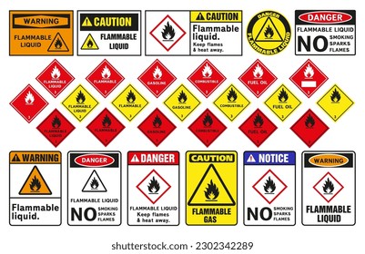 Flammable liquid warning sign. Ideal for backgrounds and wallpapers. Vector graphics.