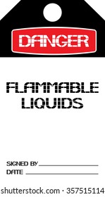 Flammable liquids.
The label danger text version on a white background,vertical rectangle.