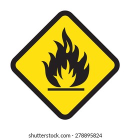 Flameable Materials Fire Warning Sign Stock Vector (Royalty Free ...