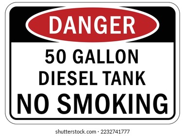 Flammable material diesel fuel sign