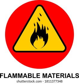 Flammable Material icon, Flammable material sign. Alert sign with fire mark. Vector illustration