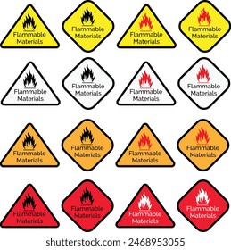 señal de advertencia de material inflamable