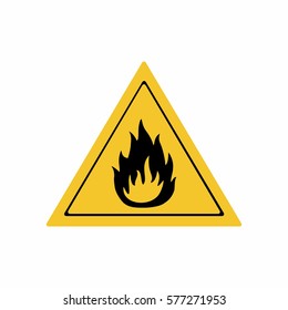 Flammable material sign vector design . ISO 7010 W021 Warning symbol.