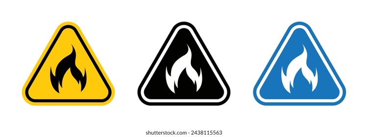 Flammable Material Warning Sign. Hazard Symbol for Inflammable Substances. Yellow Sign Indicating Fire Risk from Chemicals, Gases, or Liquids.