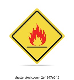 Flammable material warning sign illustration