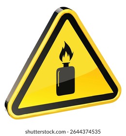 Flammable material warning sign for safety and caution in hazardous environment and workplace areas
