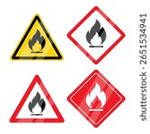 Flammable Material Warning Sign Vector Illustration